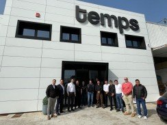 Miembros de Germany, S.A, Hargraf y Heidelberg durante su visita a las instalaciones de Temps Impresores.