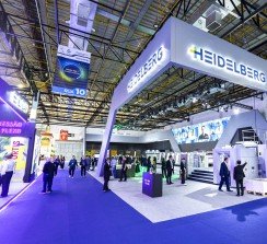 El stand de HEIDELBERG el primer día de Expoprint & Converflexo Latin America 2026 en São Paulo. Al participar en este evento, HEIDELBERG reafirma su posición como proveedor de soluciones integrales e integrador de sistemas para tecnologías de impresión.